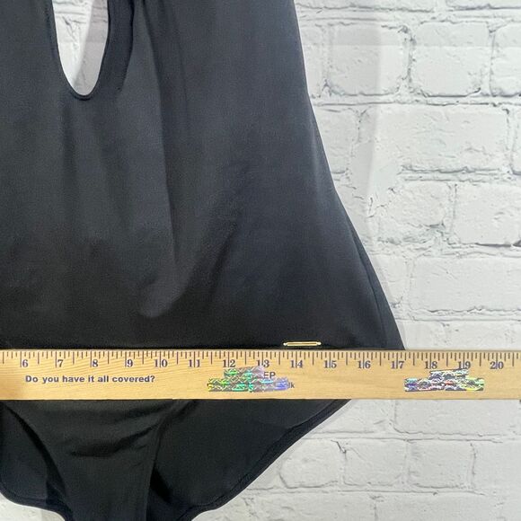 Sunseeker Y2K One Piece Swimming Suit Size 10 Embroidered Minimalist Preppy - Picture 12 of 16